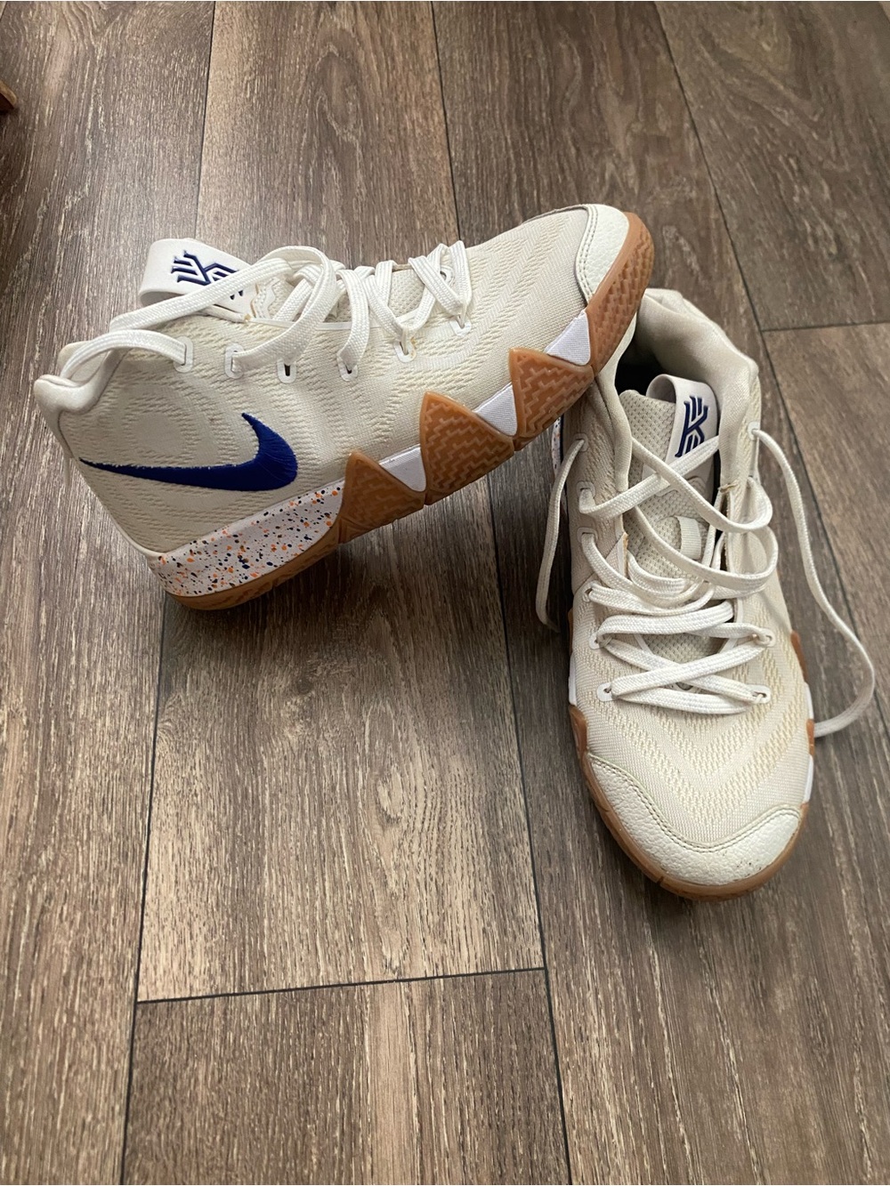 Nike Kyrie 4 GS Uncle Drew White Royal Blue Gum Youth Basketball Shoes